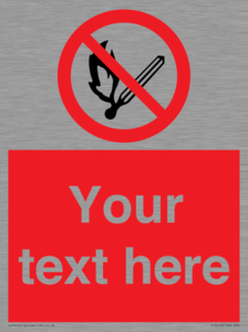 Custom No Open Flames Sign